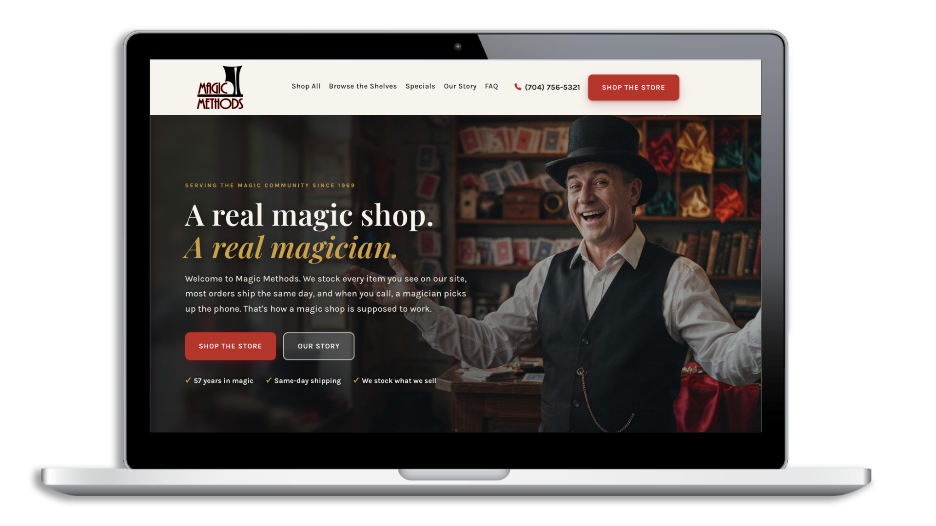 Magic Methods magic shop website redesign concept
