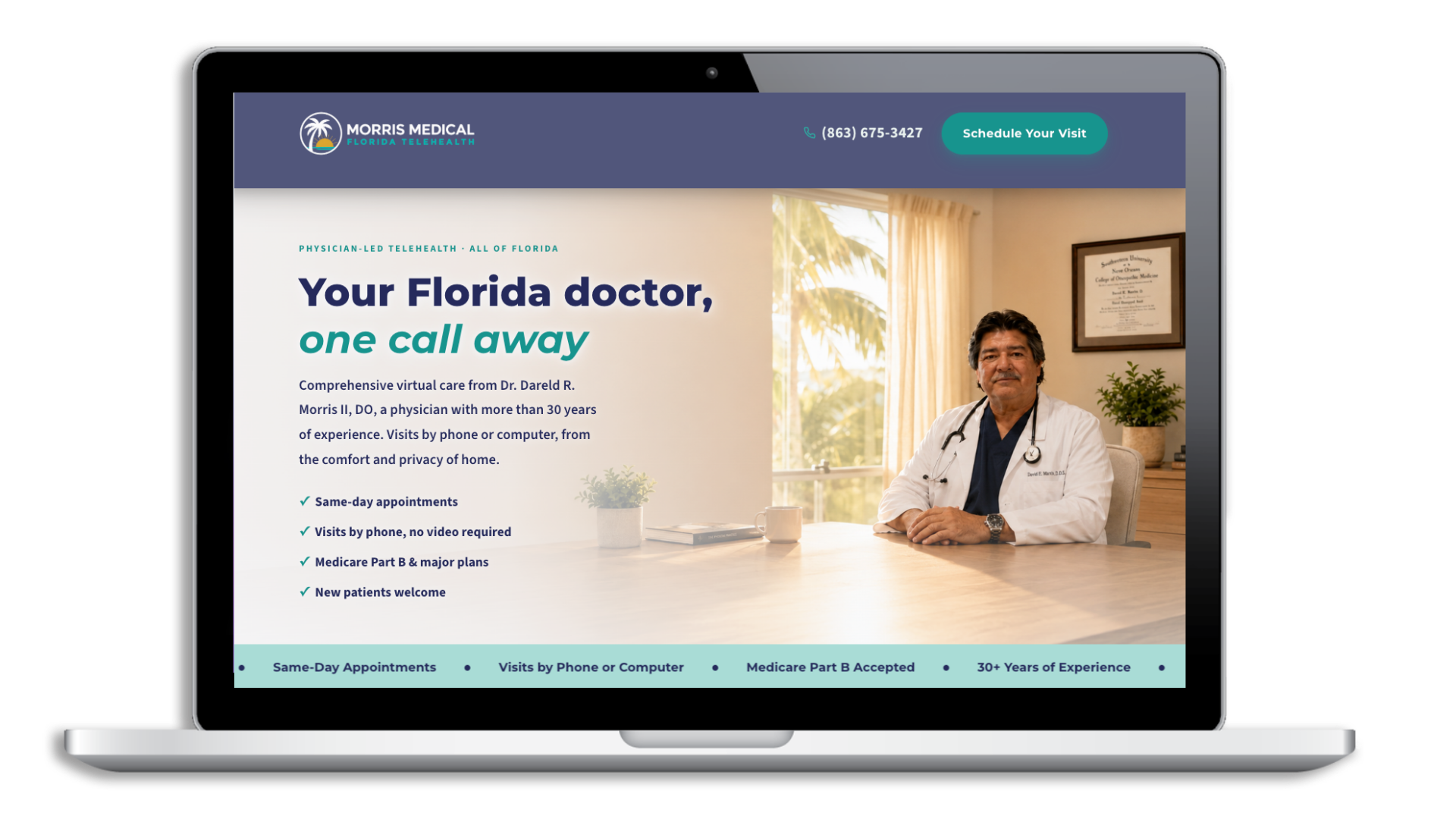 Morris Medical website redesign concept