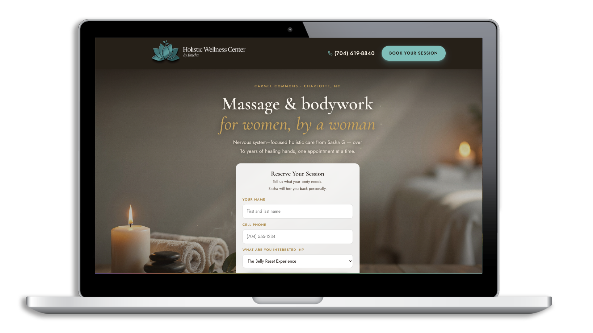 Bracha Wellness website redesign concept
