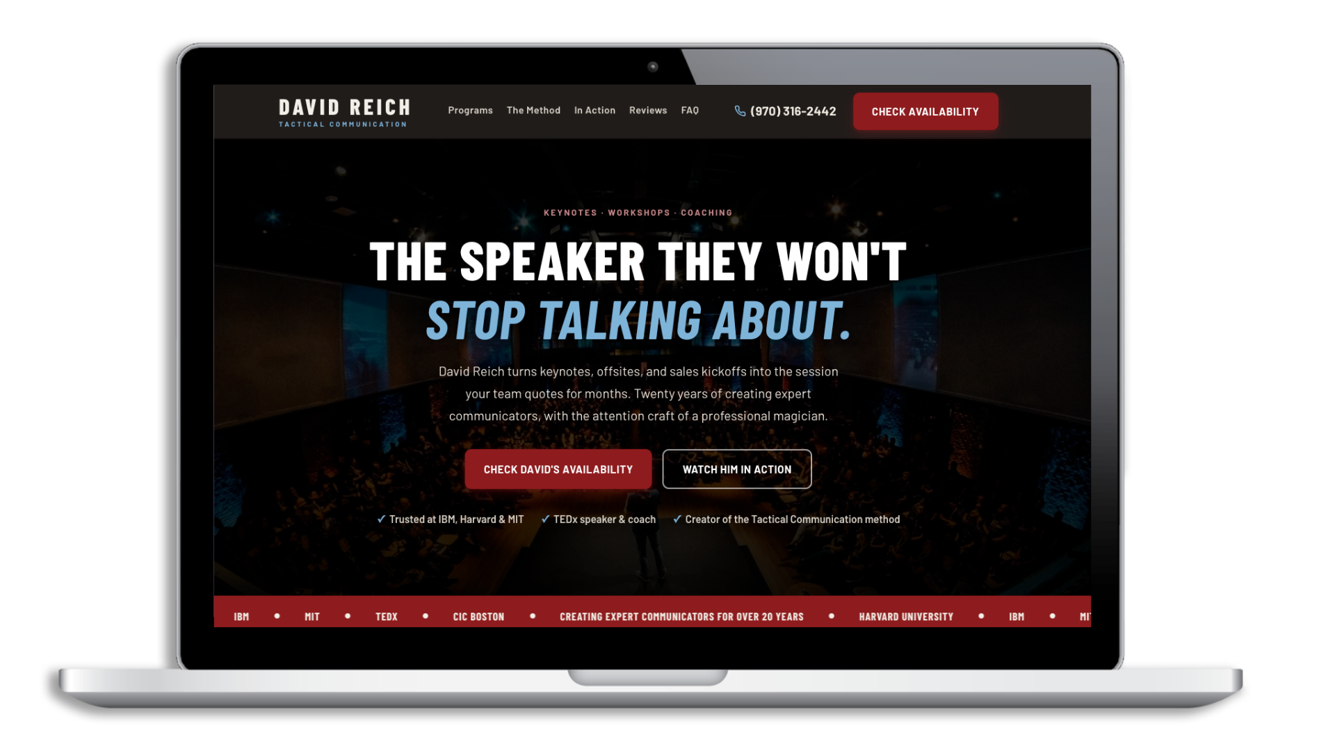 David Reich speaker website redesign concept