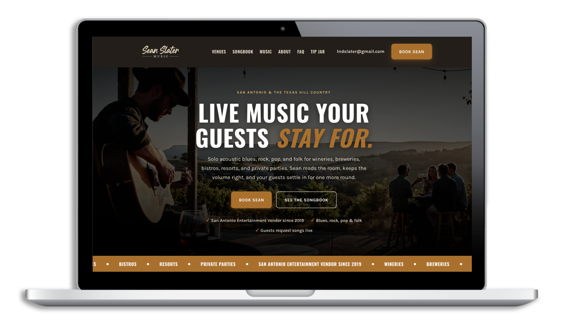 Sean Slater website redesign concept