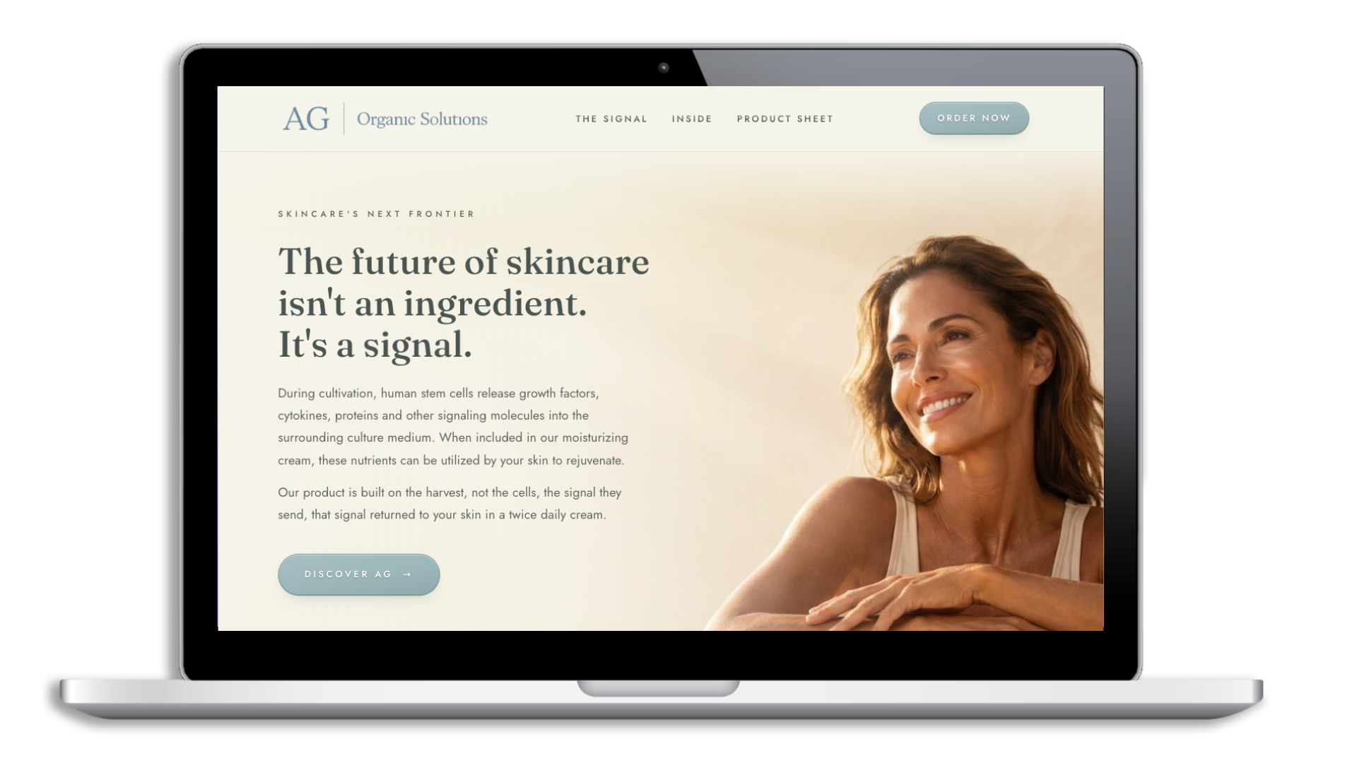 AG Organic Solutions skincare website concept