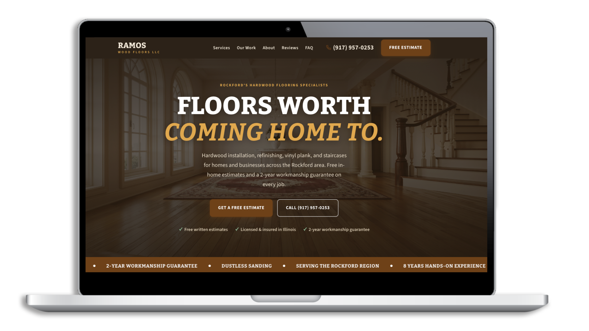 Ramos Wood Flooring website redesign concept