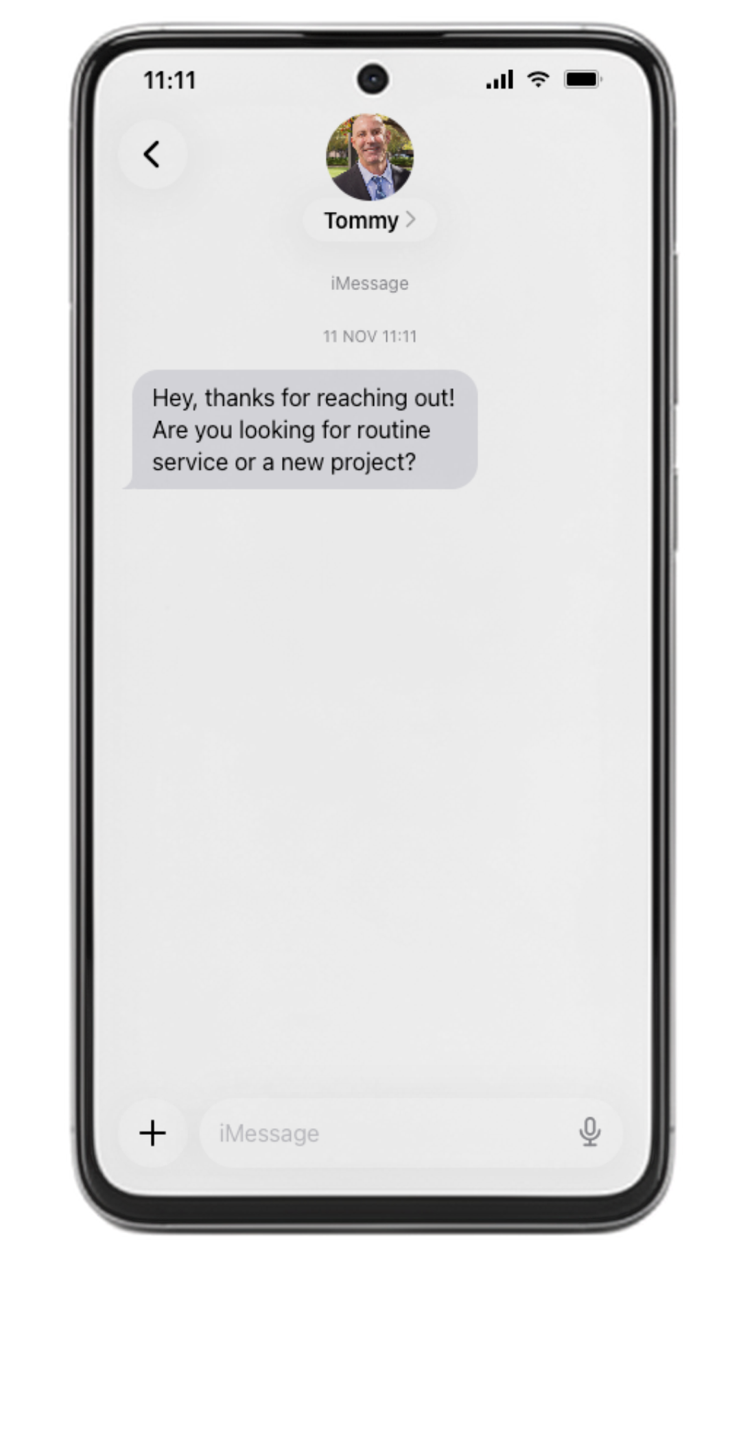 A new lead answered instantly by text