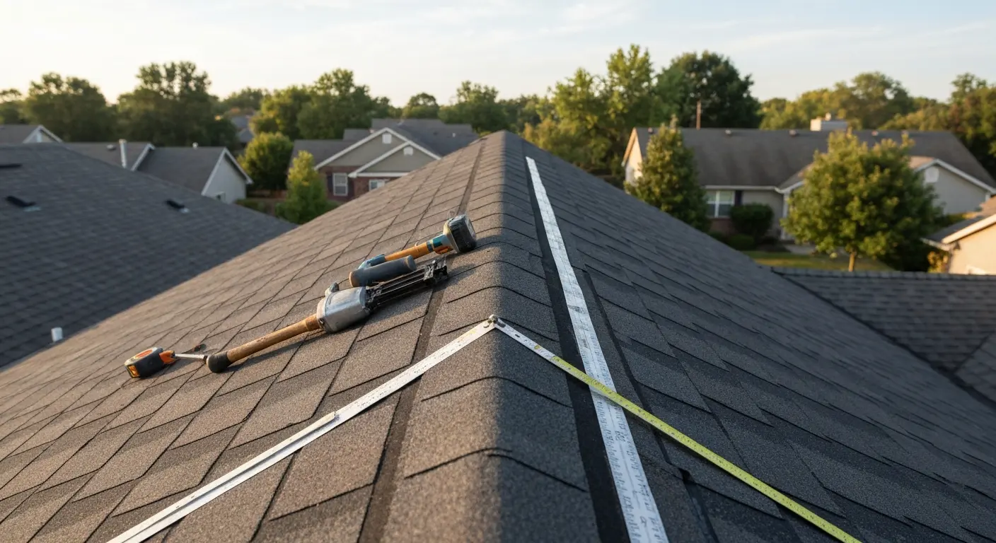 Wind damage roof repair project