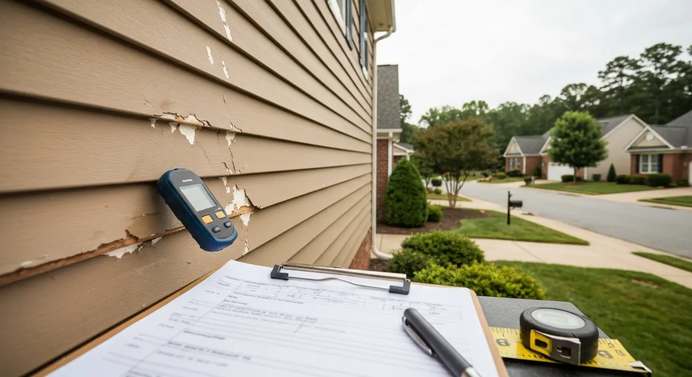 Siding damage repair work