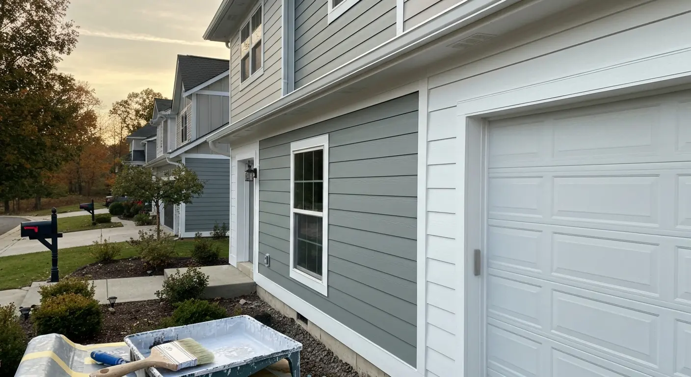 Exterior siding and trim painting project
