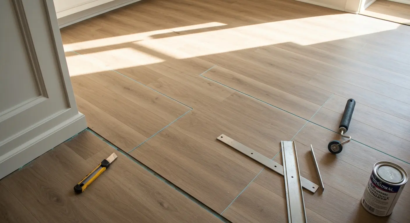 Vinyl sheet flooring installation