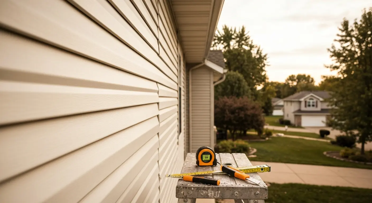 Vinyl siding installation project