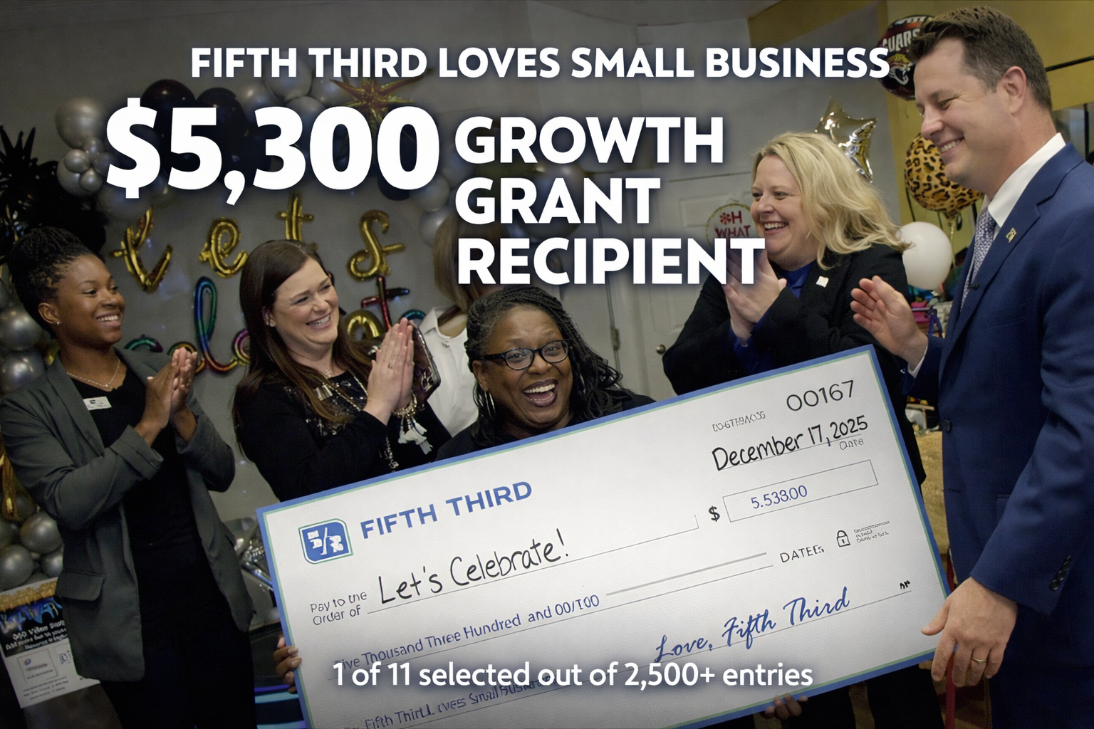 Let’s Celebrate Balloons Grant Award