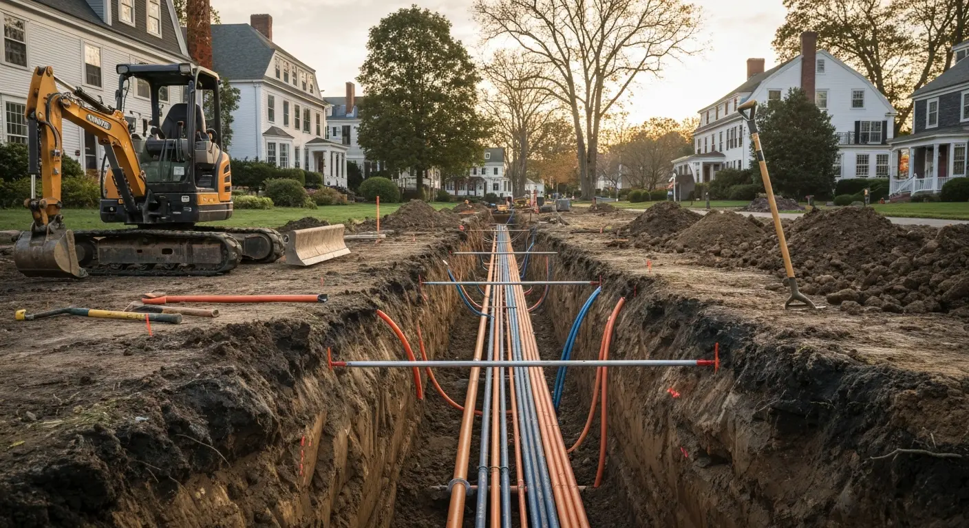 Utility trenching work