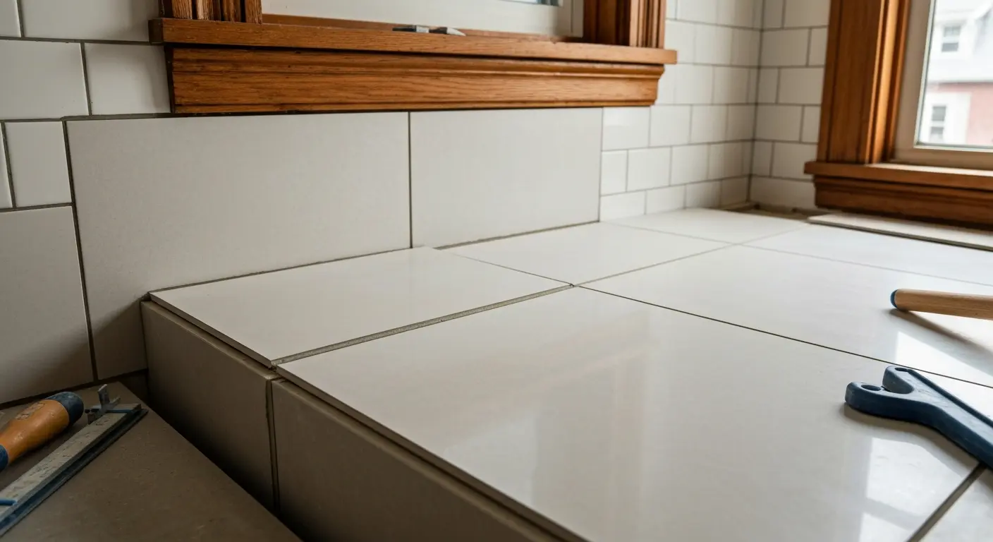 Porcelain tile installation