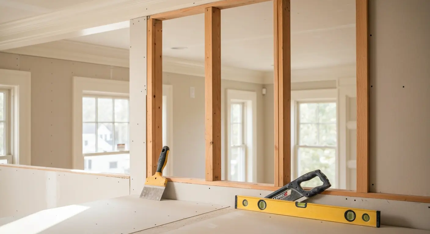 Drywall installation in new construction