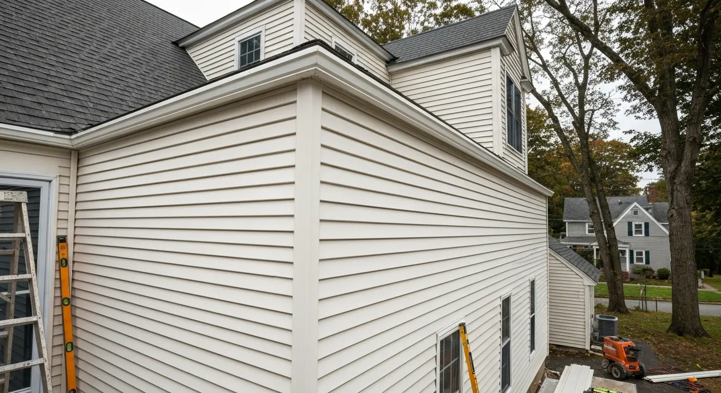 New construction vinyl siding installation