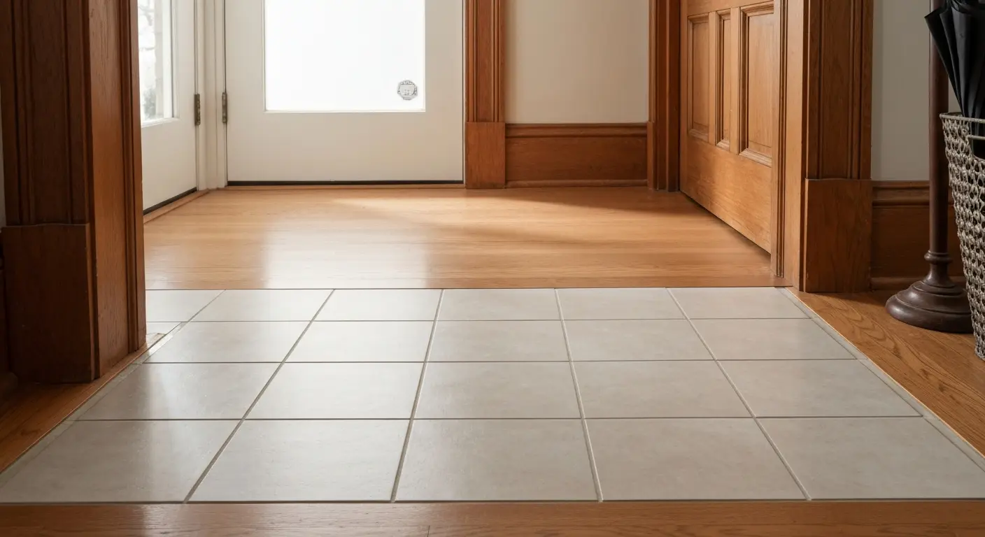 Ceramic tile entryway floor