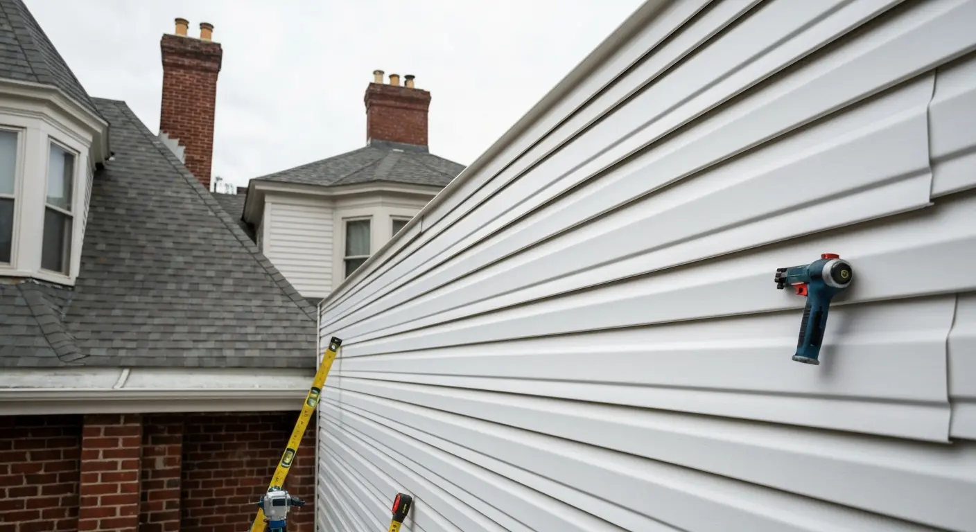 Vinyl siding repair work in Boston