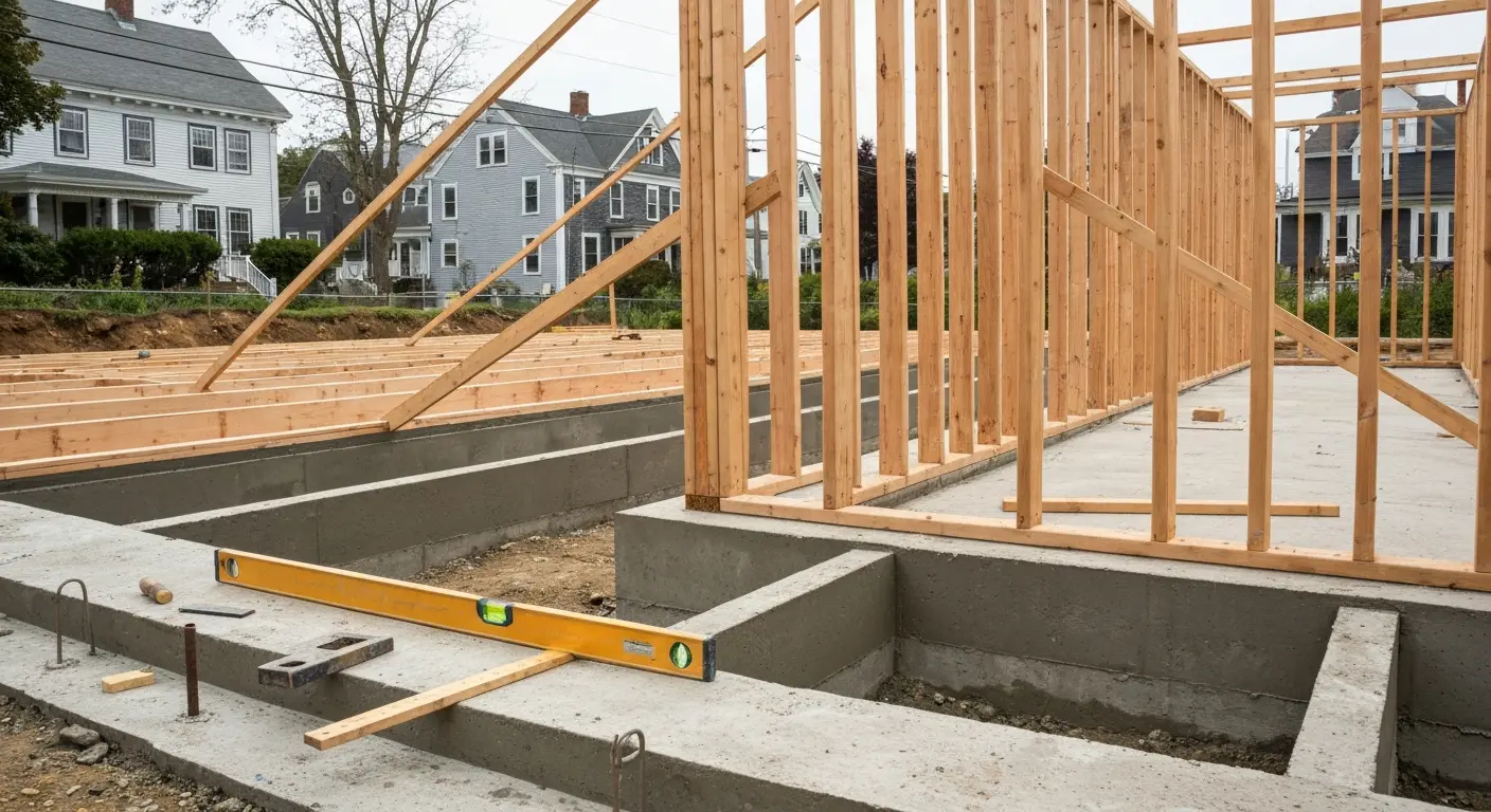 Foundation and framing work