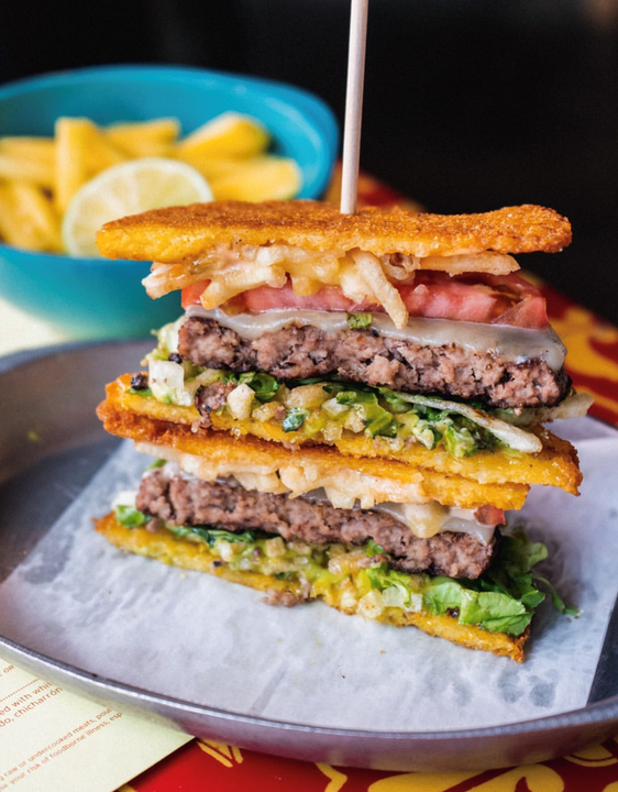 Arepa Burger - Colombian yellow arepa burger Orlando