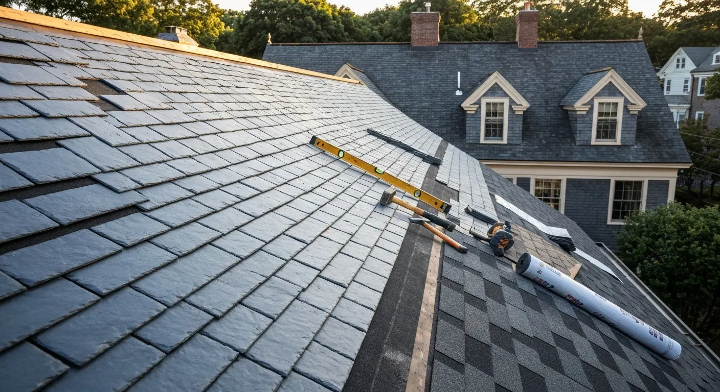 New roof installation on historic home