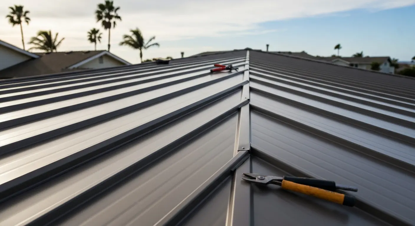 Metal roofing installation
