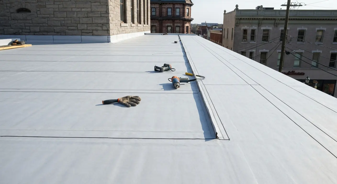 Flat roof installation