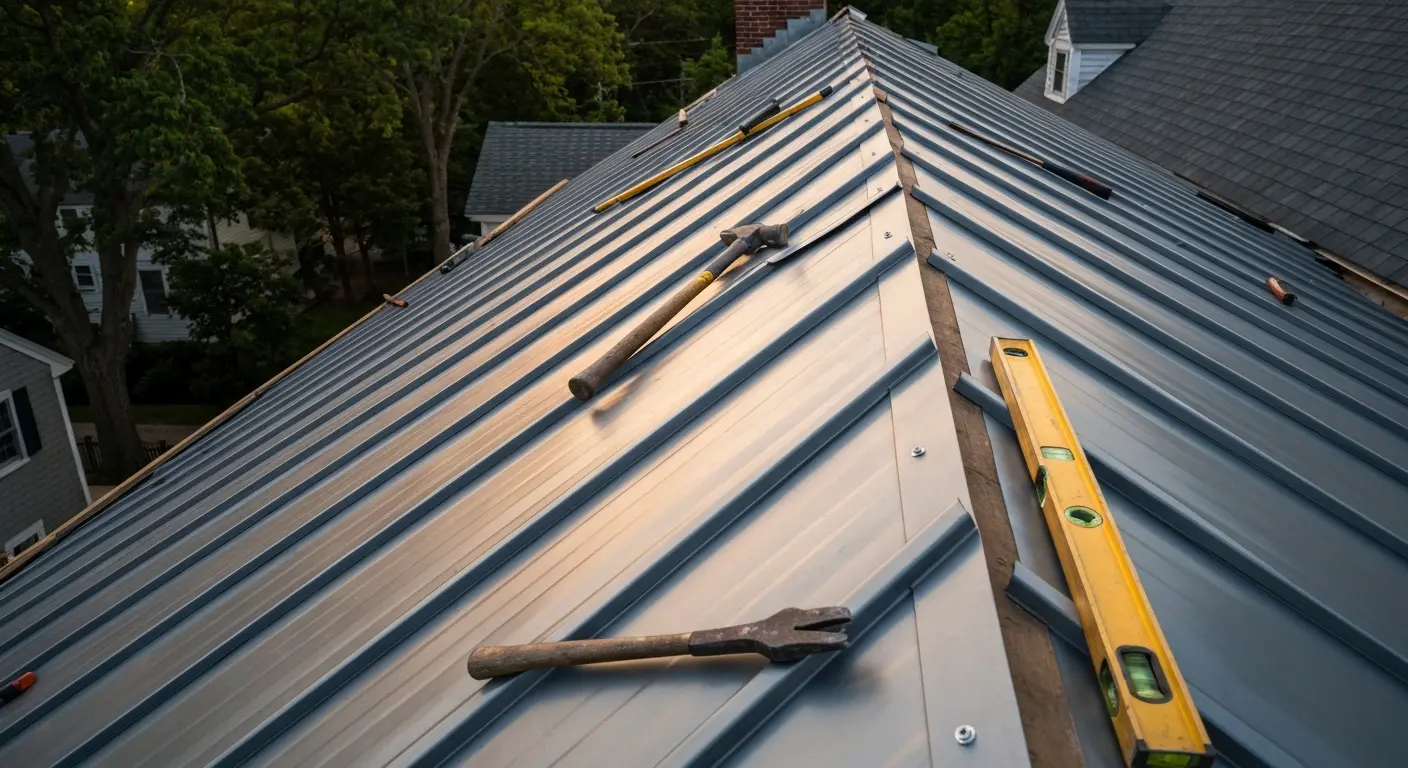 Metal roof installation