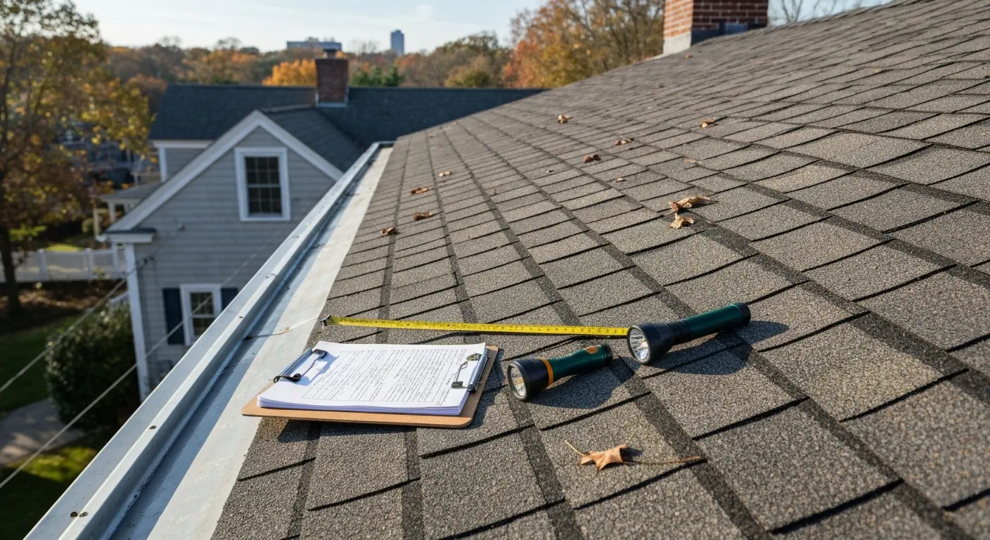 Roof inspection in progress