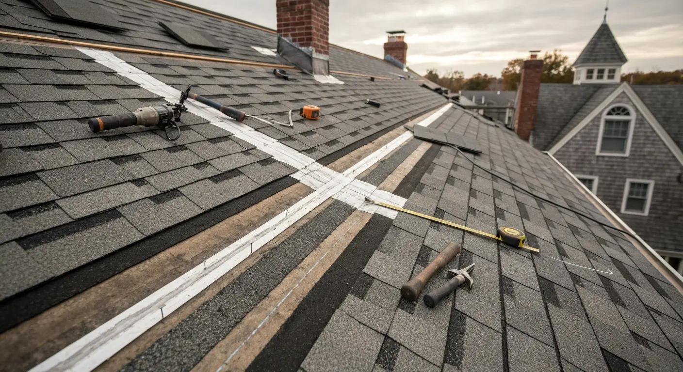 Roof installation in progress