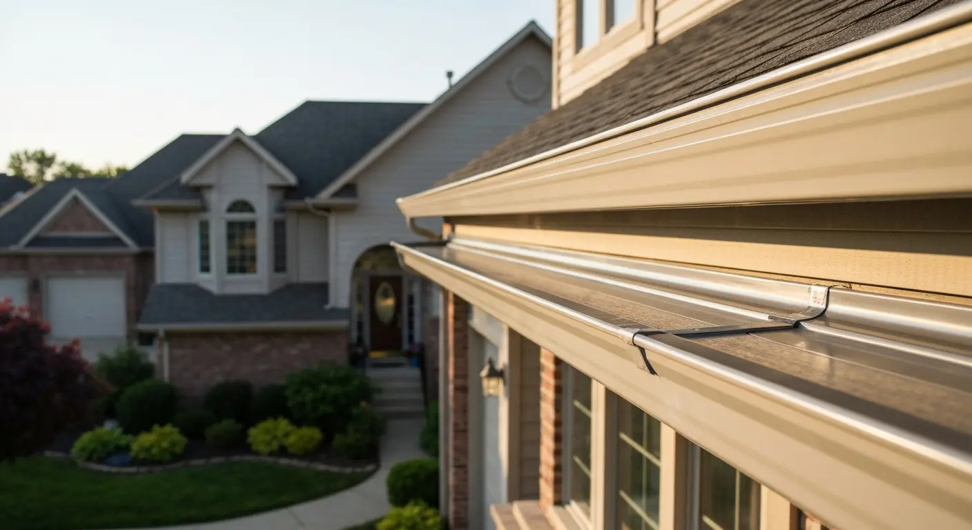 Seamless gutter installation detail
