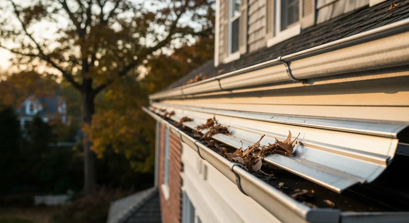 Gutter guard installation on home