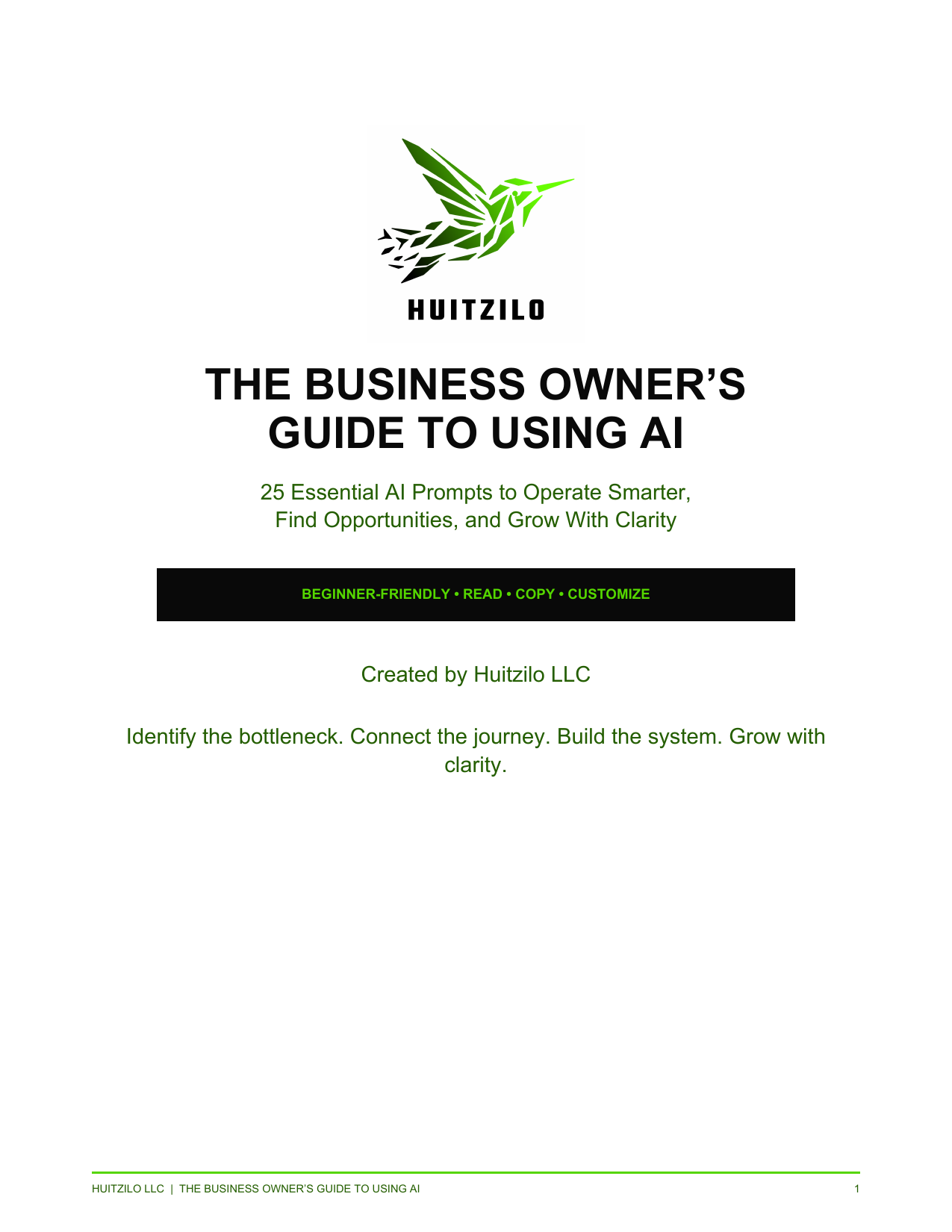 The Business Owner’s Guide to Using AI by Huitzilo LLC