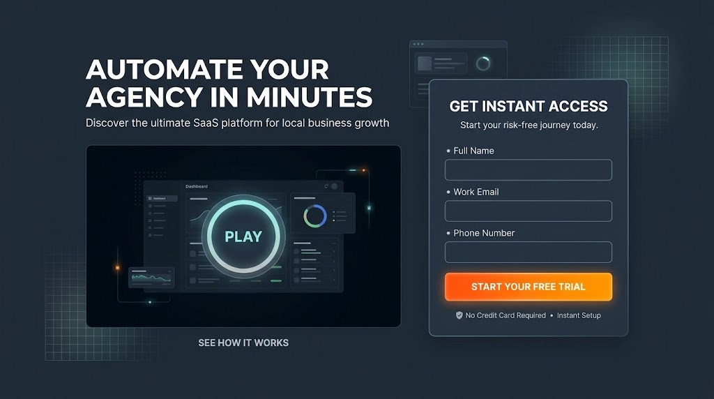 SaaS landing page with explainer video and email opt-in form