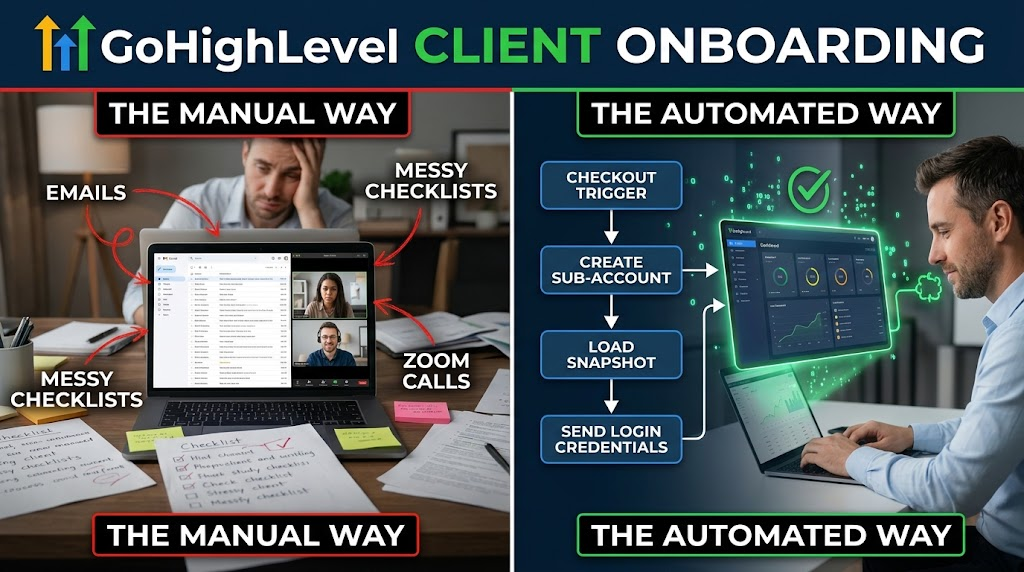 GoHighLevel automated onboarding vs. manual onboarding