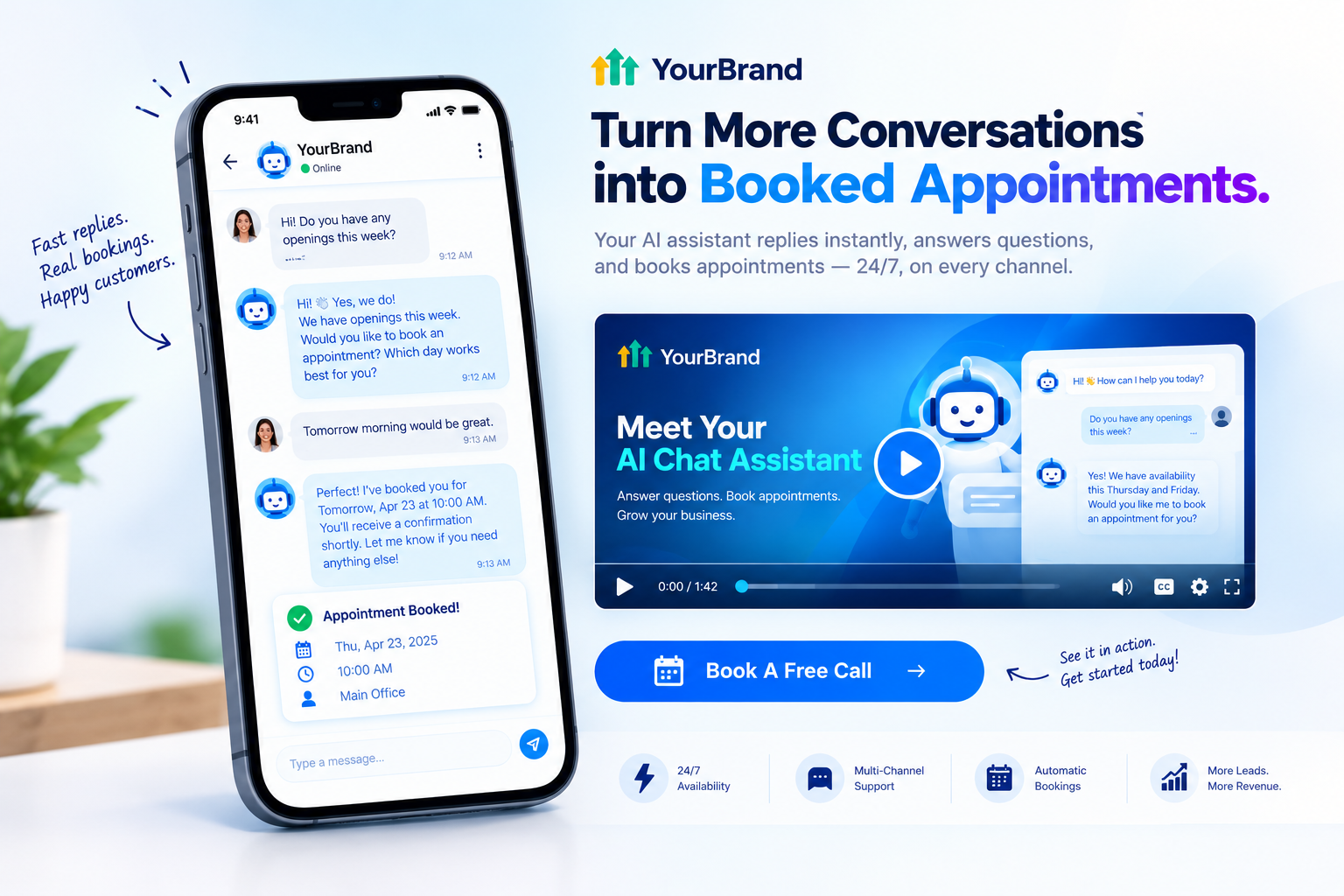 Book a free call for a GoHighLevel conversational AI feature video