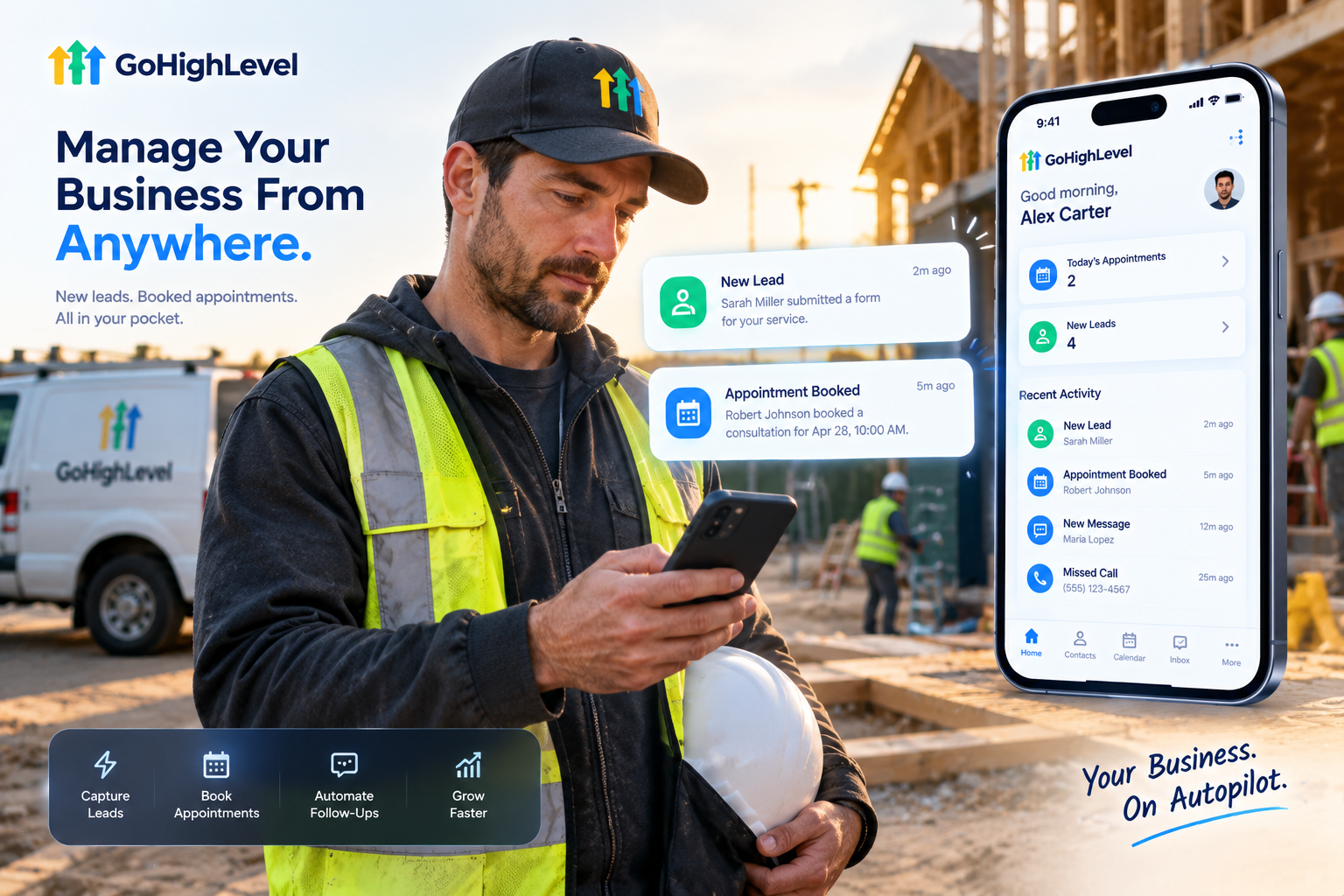 GoHighLevel CRM mobile app for managing leads on the go