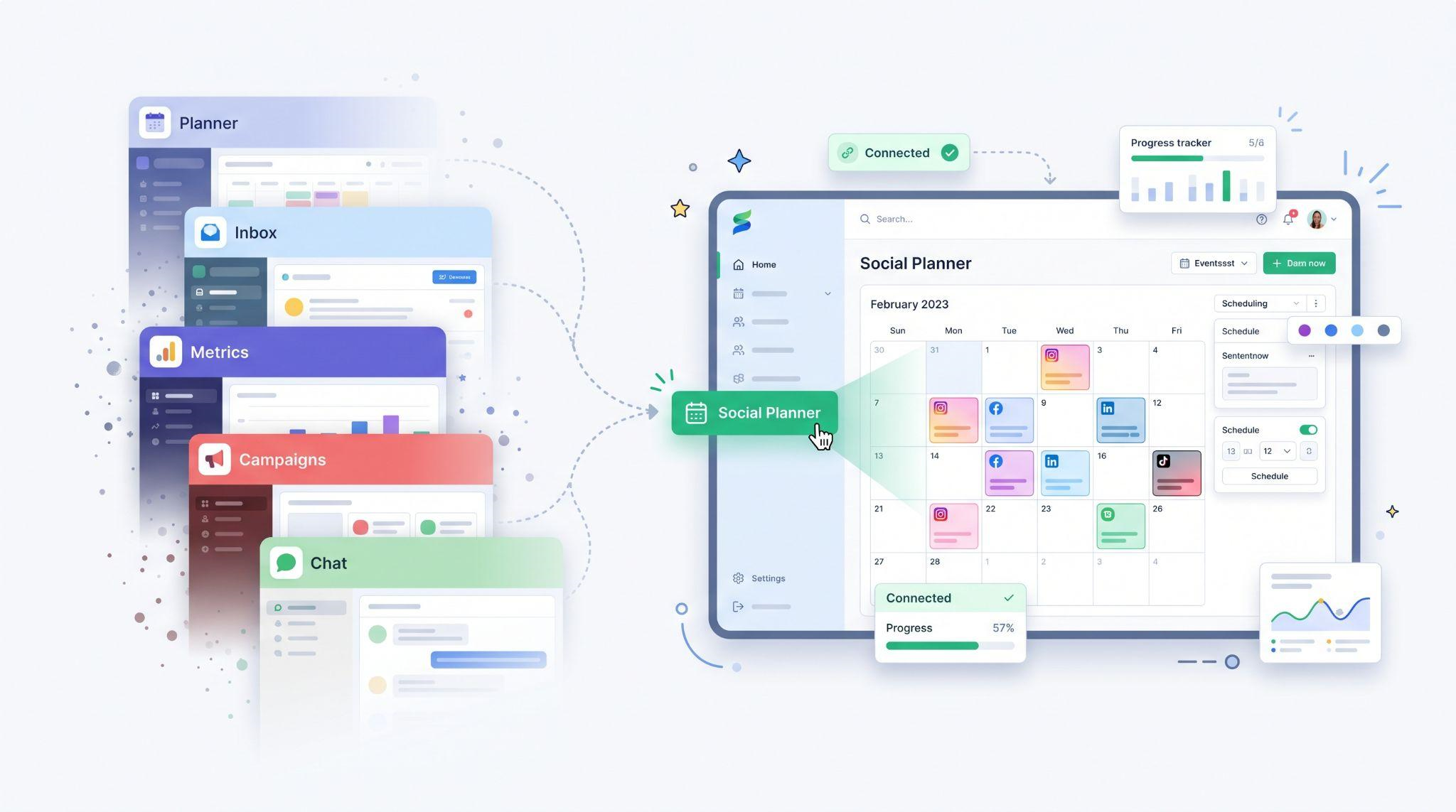 GoHighLevel social media planner replacing separate scheduling tools