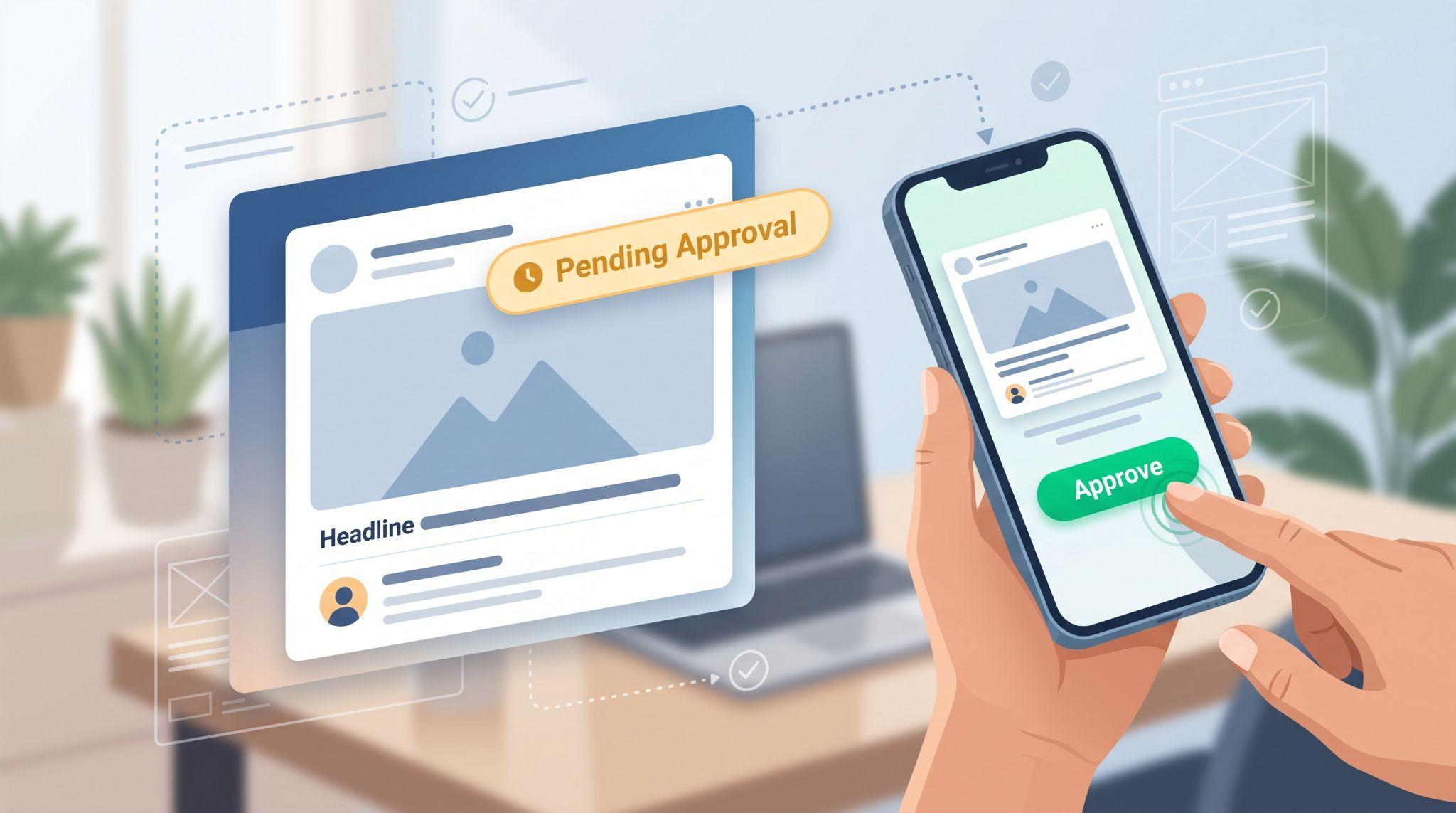 Client post approval workflow in GoHighLevel social media planner