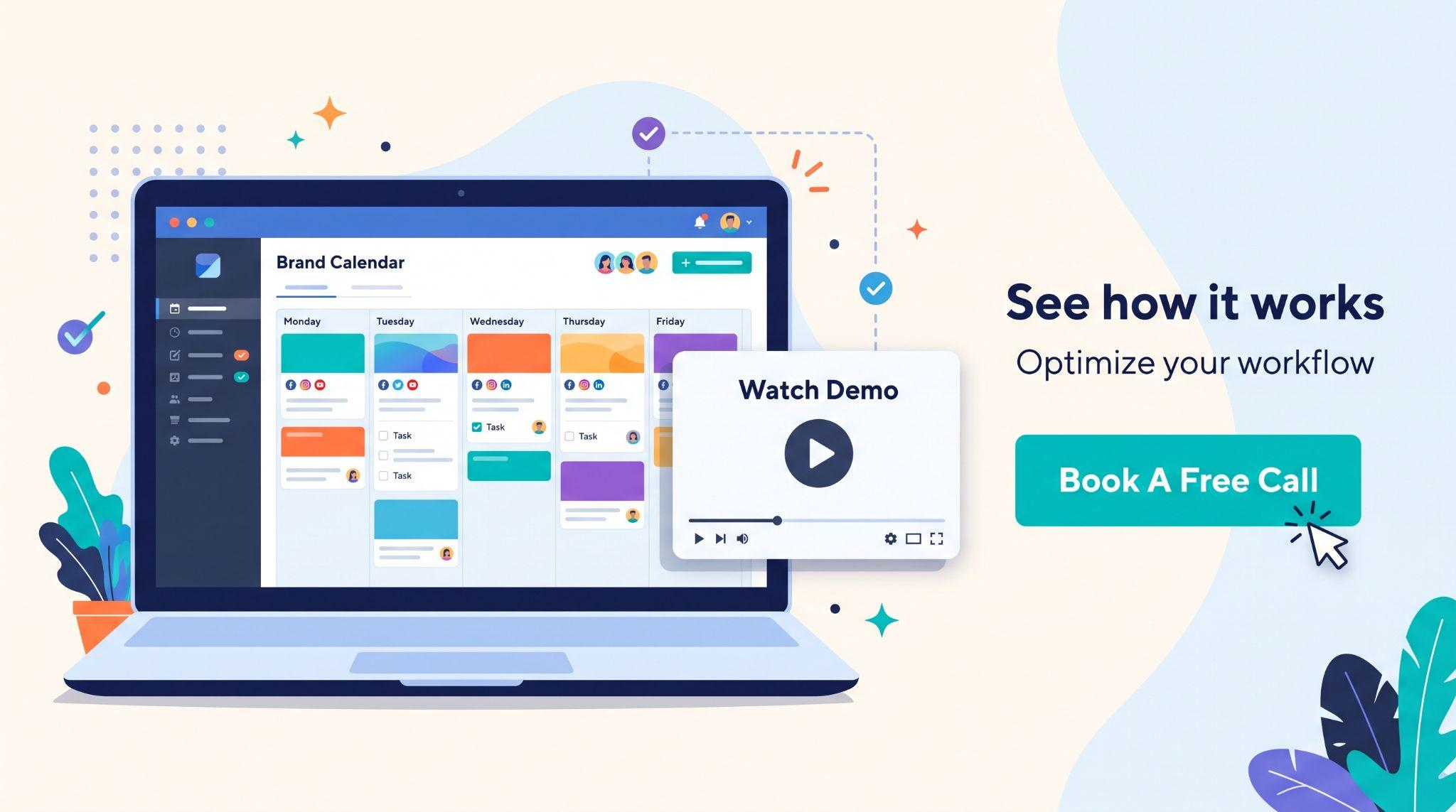 Book a free call for a GoHighLevel social media planner feature video