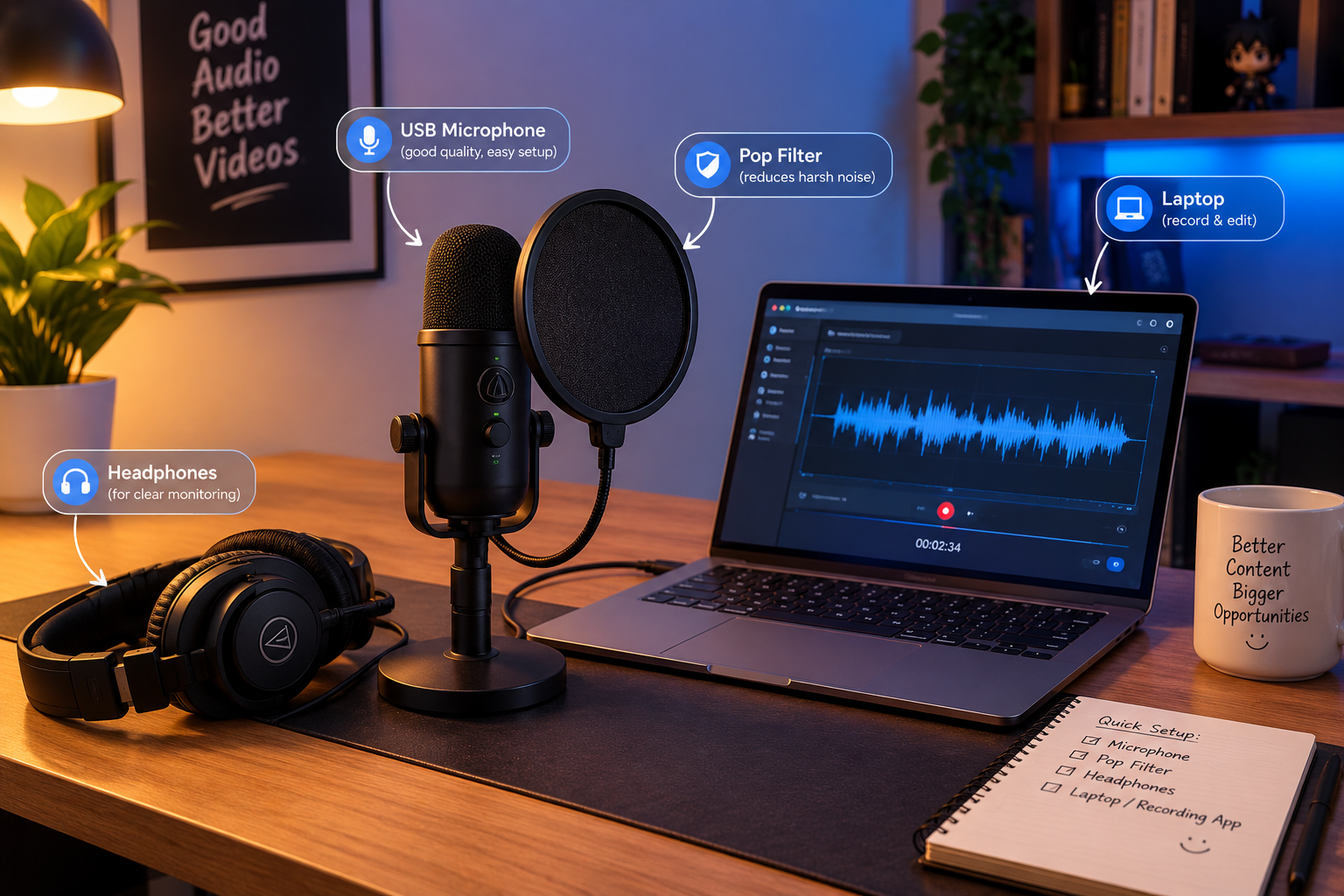 Recording a voiceover for a GoHighLevel demo video