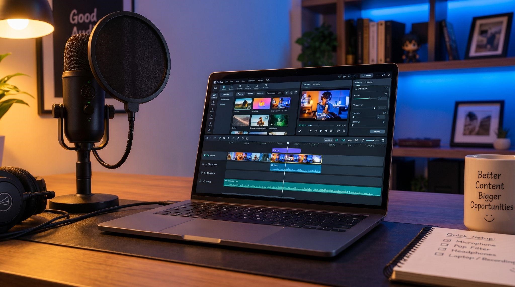 Editing a GHL demo video with zooms, captions, and voiceover