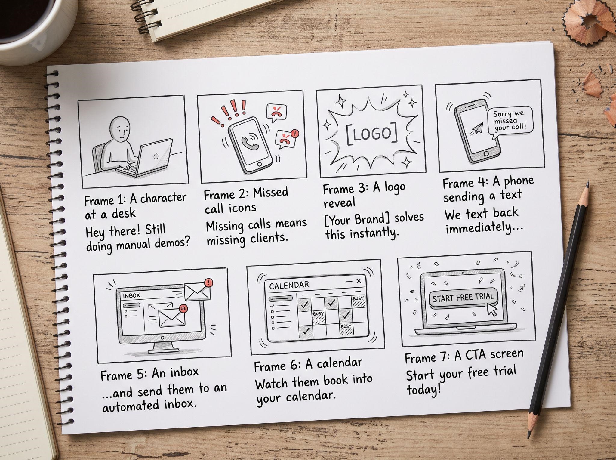 Storyboard example for creating a GHL explainer video