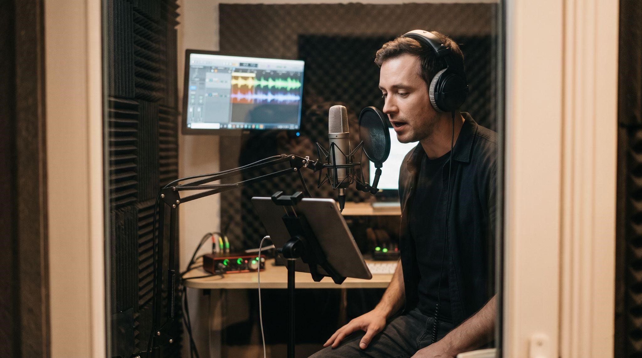 Recording a professional voiceover for a GHL explainer video