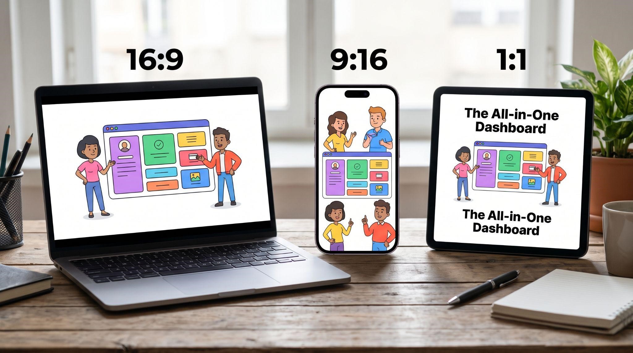 Exporting a GHL explainer video in multiple formats