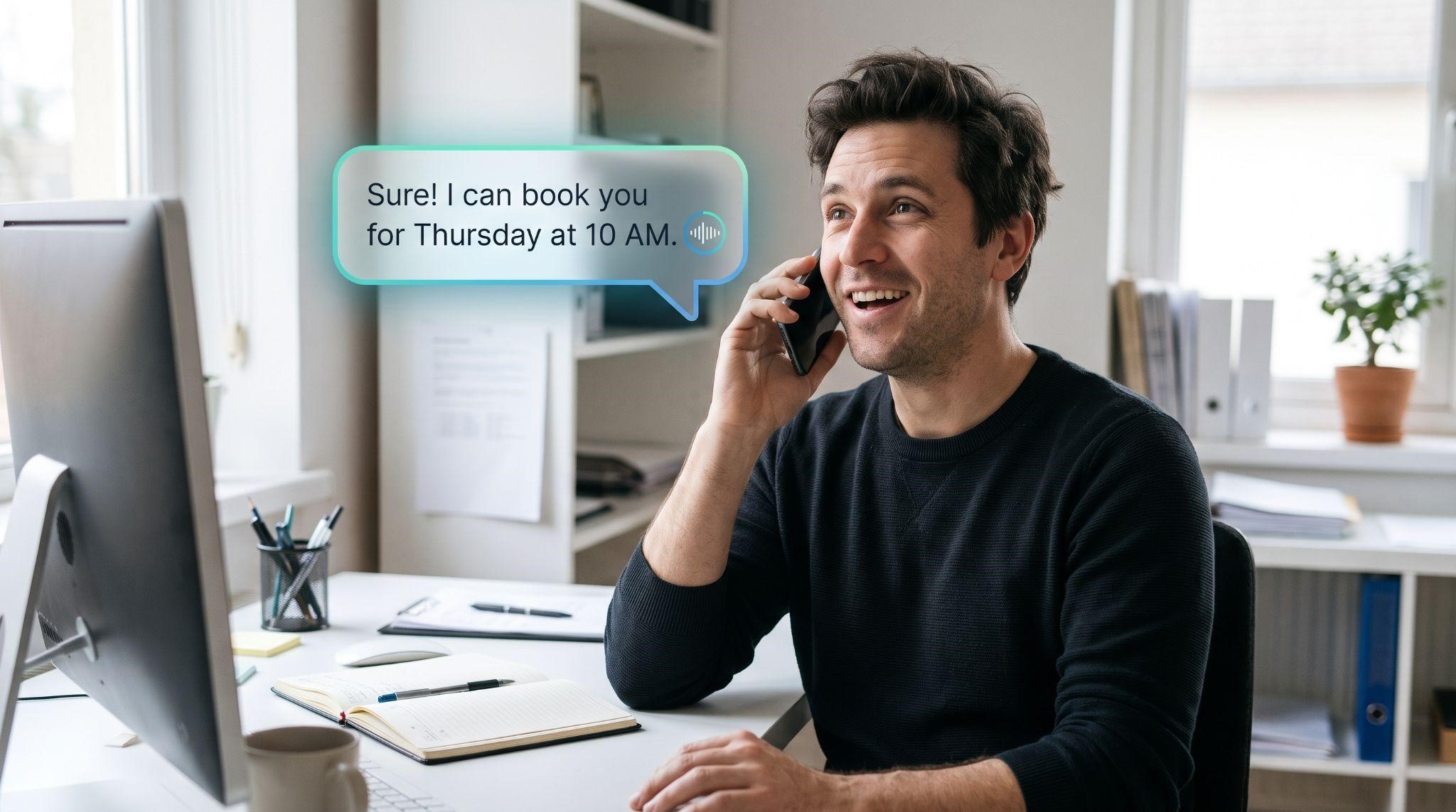 Prospect testing a GoHighLevel AI receptionist demo line