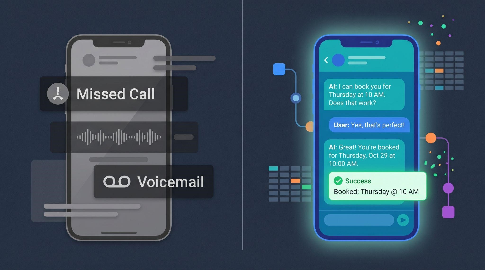 Before and after split screen in an AI SaaS explainer video