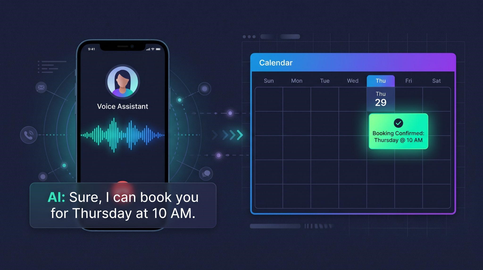 Voice AI demo with audio and captions in an AI SaaS demo video
