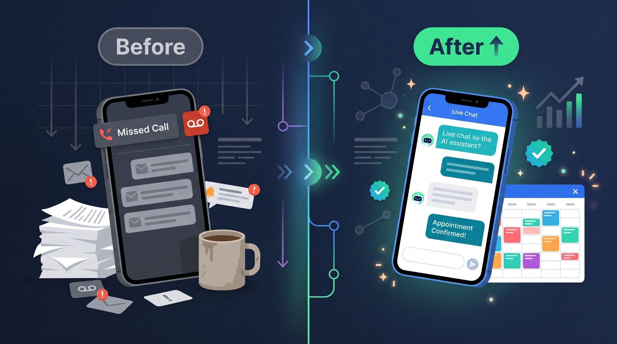 Before and after concept for an AI software explainer video