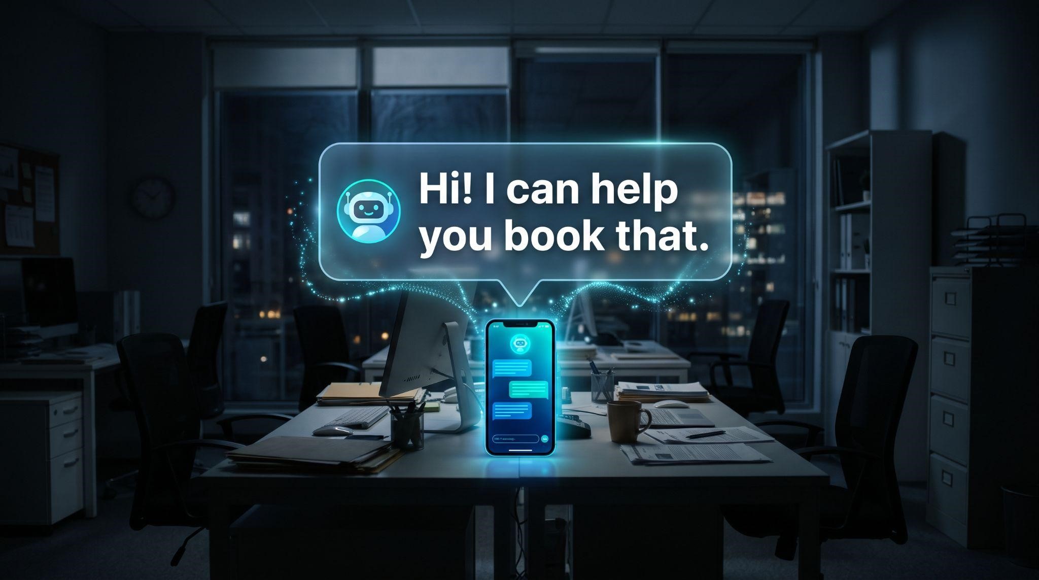 After-hours call concept for an AI software explainer video