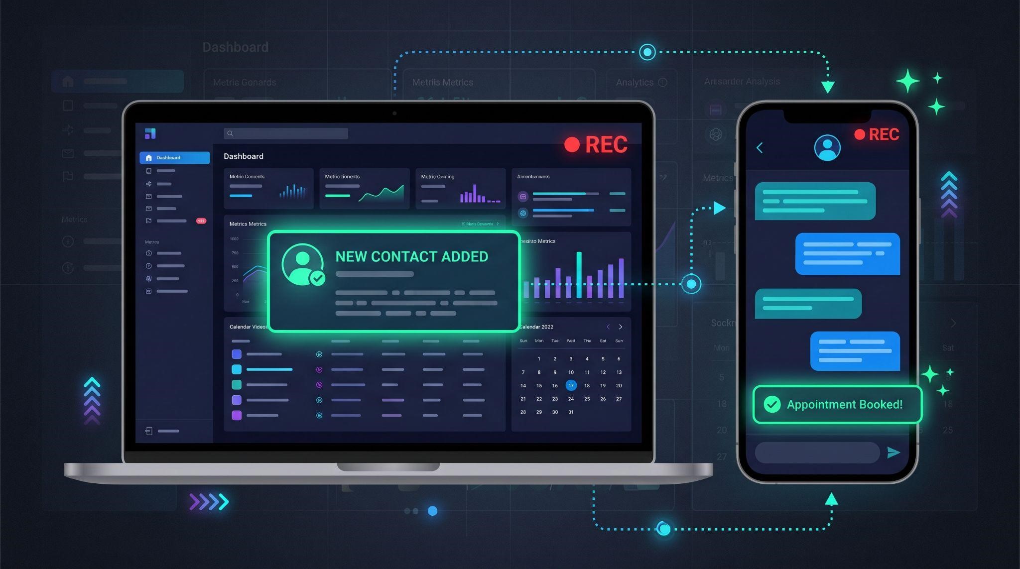 Recording phone and dashboard together for an AI product demo video