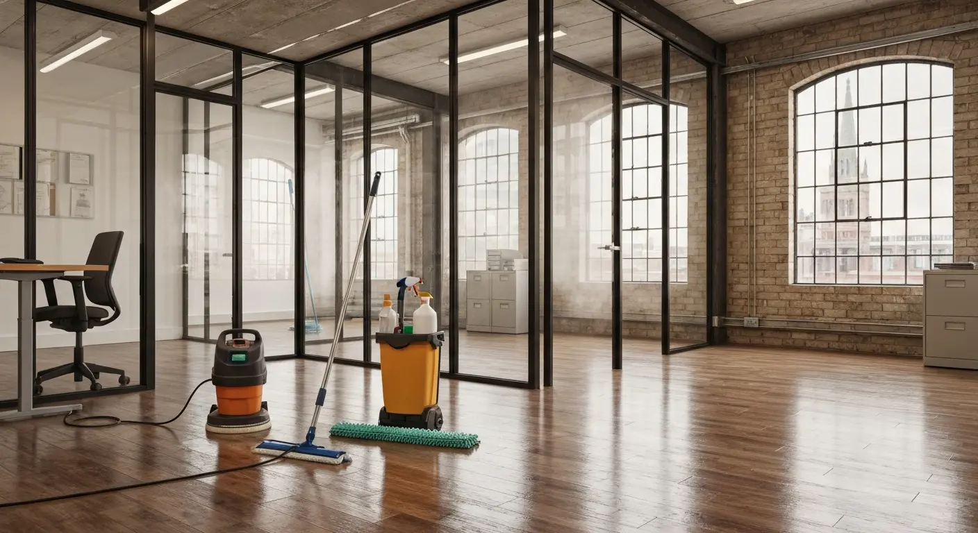 Office deep cleaning and floor maintenance